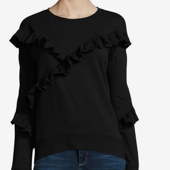 Arizona Jean Company Tops - Black ruffle sweatshirt